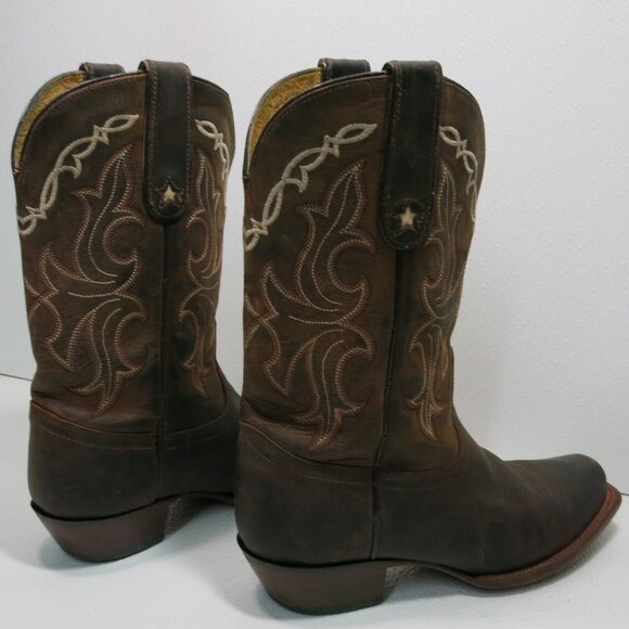 Tony Lama USA Oil Tanned Leather Women's Kicker Cowboy Western Boots Shoes 7 B - Picture 4 of 7